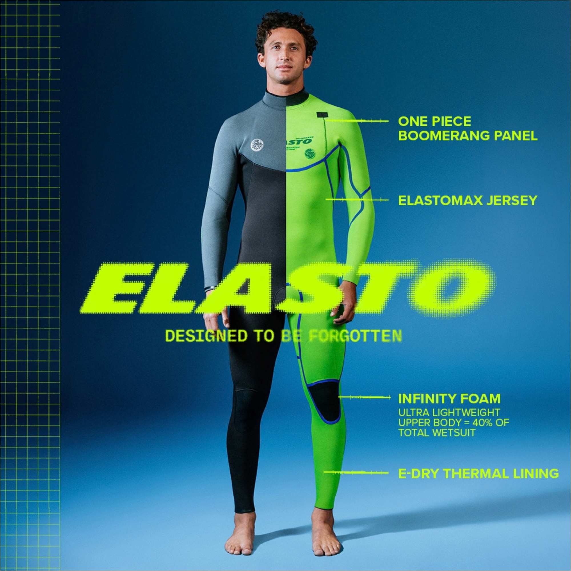 2027 Rip Curl Mens Elasto 5/4mm Chest Zip Hooded Wetsuit 18UMFS - Black